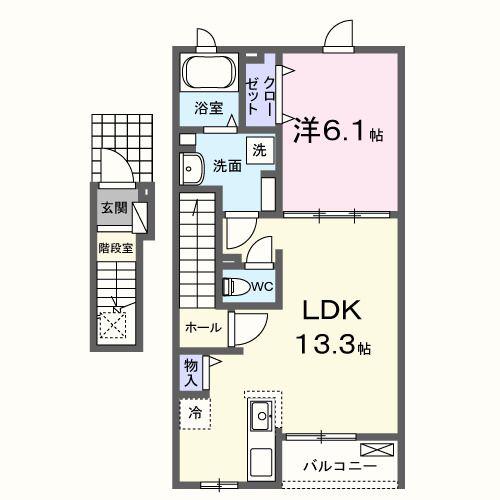 プレッソ エテルノ(1LDK/2階)の間取り写真
