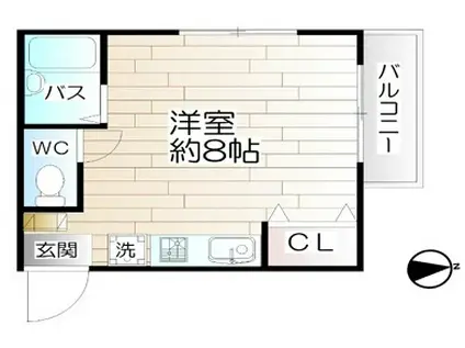 YS WORLD(ワンルーム/1階)の間取り写真