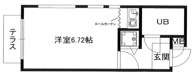 べルトピア西宮I(ワンルーム/3階)の間取り写真