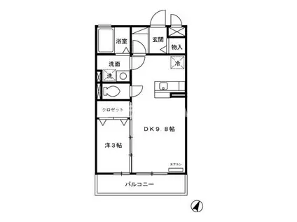 PRINCESSI・II(1LDK/3階)の間取り写真