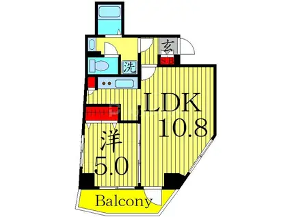 アンベリール墨田(1LDK/10階)の間取り写真