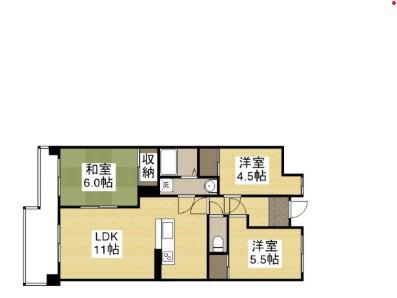 シティガーデン広畑(3LDK/8階)の間取り写真