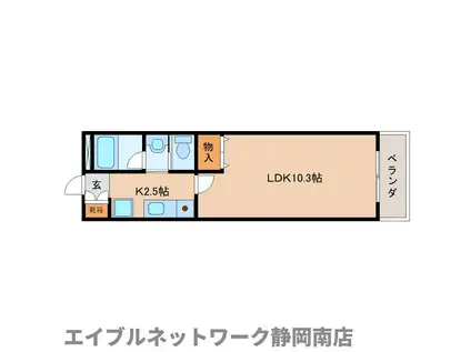 フォルテ21(1K/4階)の間取り写真