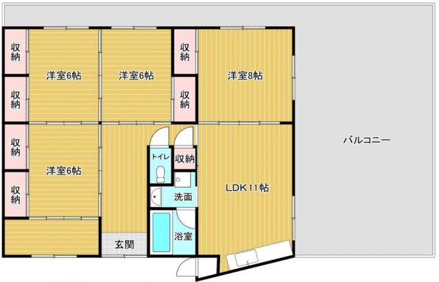 つるやビル2号館(4LDK/3階)の間取り写真