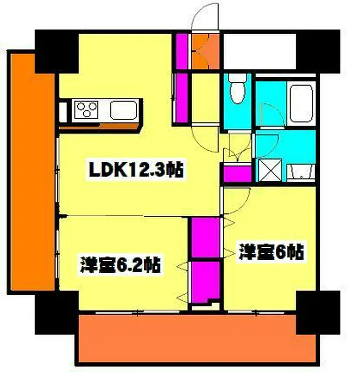 フクロク・レーヴ・マンション 3階階 間取り