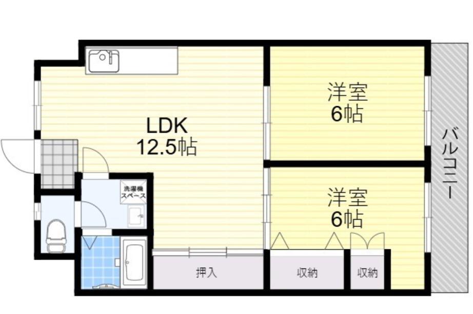 辰巳マンション(2LDK/4階)の間取り写真