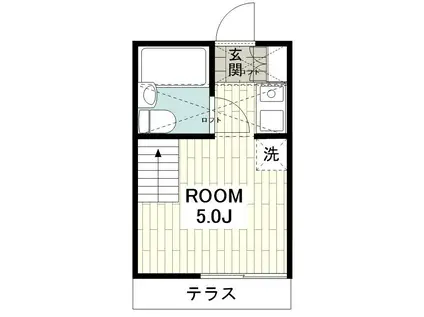 パトリエ西鶴間(ワンルーム/1階)の間取り写真
