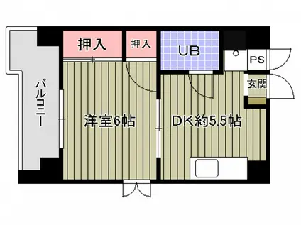 第3久保井ビル(1DK/5階)の間取り写真