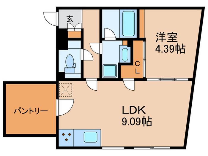 REVERESIDENCE市ヶ谷II(1LDK/B1階)の間取り写真