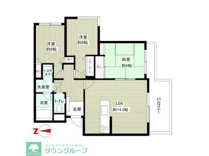 パークサイド野川公園(3LDK/3階)の間取り写真