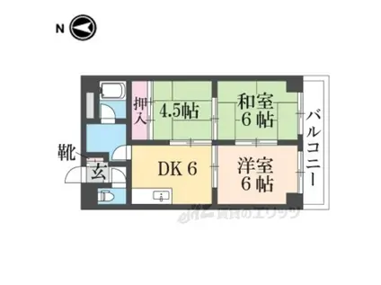 西京極ハイツ(3DK/2階)の間取り写真