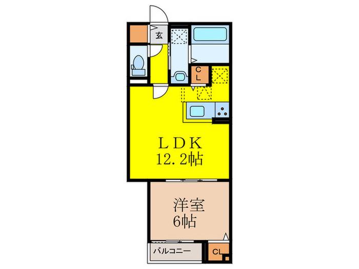 ツイテールII(1LDK/3階)の間取り写真