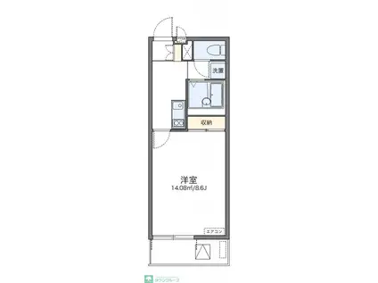 レオネクストポラリスI(1K/3階)の間取り写真