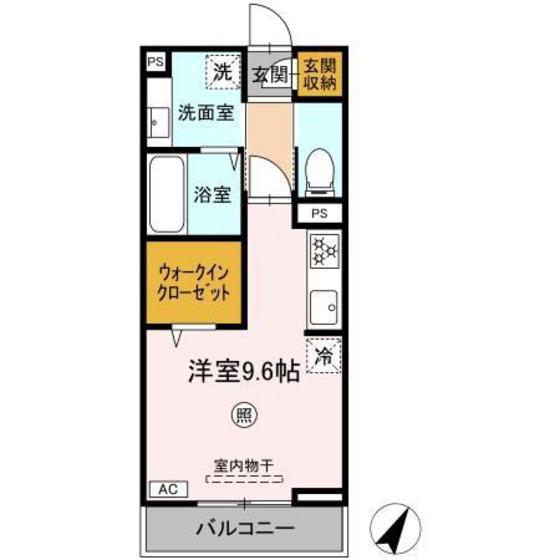 プラトーハウス(ワンルーム/2階)の間取り写真