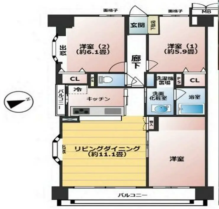パロス千駄木 5階階 間取り