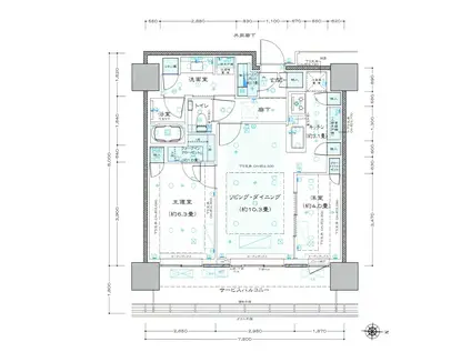 THE YOKOHAMA FRONT TOWER(2LDK/32階)の間取り写真