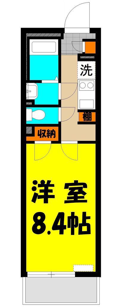 ルナ ルミエール三郷(1K/1階)の間取り写真