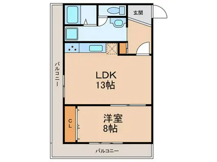 コープ野村梅田A棟(1LDK/6階)の間取り写真