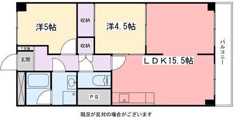 インタービレッジ坂田町(2LDK/5階)の間取り写真
