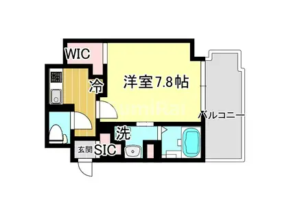 GENOVIA神戸湊川公園(1K/10階)の間取り写真