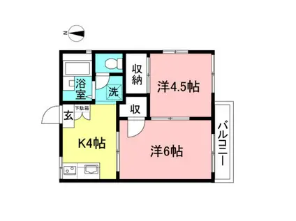 ビューラエイ(2K/2階)の間取り写真