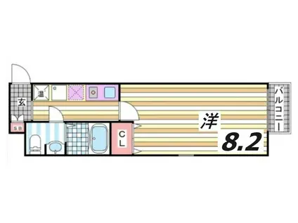 ダイドーメゾン神戸元町(1K/12階)の間取り写真