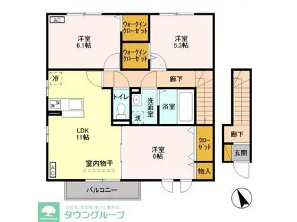 レジデンス II(3LDK/2階)の間取り写真