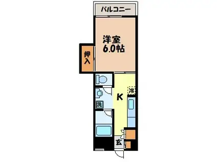 ロイヤルハイツ福山(1K/2階)の間取り写真