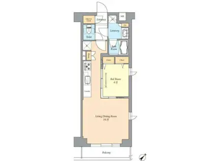 アイフラット渋谷西原(1LDK/4階)の間取り写真