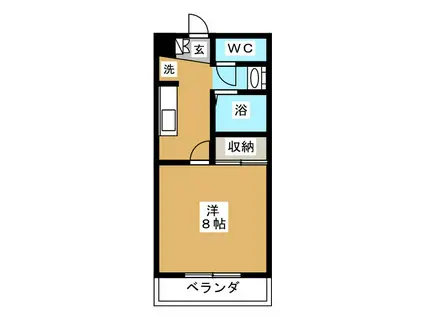 エスペランス小下 A(1K/2階)の間取り写真