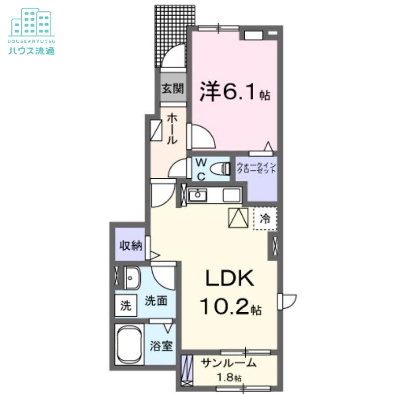 メゾン未来(1LDK/1階)の間取り写真