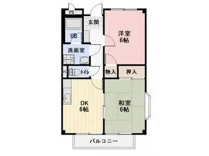 リンピア増田(2DK/1階)の間取り写真