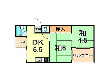 玉屋マンション(2DK/3階)の間取り写真