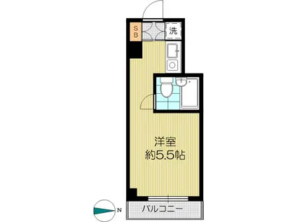 ＪＲ中央線 中野駅(東京) 徒歩12分 7階建 築38年(ワンルーム/6階)の間取り写真