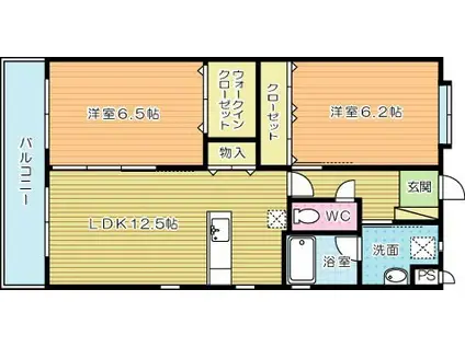 チェリーコート赤坂(2LDK/3階)の間取り写真