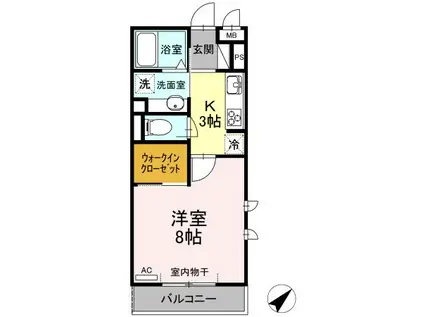 サンレスト B棟(1K/2階)の間取り写真