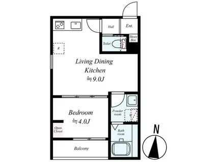 GRADUS八千代台IV(1LDK/1階)の間取り写真