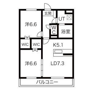 フォルテコート本郷町(2LDK/1階)の間取り写真