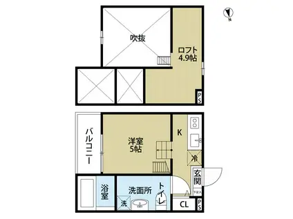 ラクーチェ(1K/2階)の間取り写真