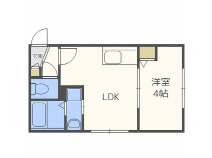 プリマヴェーラ(1DK/2階)の間取り写真