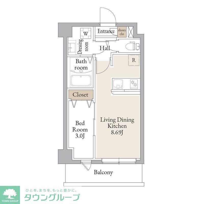 アルファコートお花茶屋II(1LDK/5階)の間取り写真