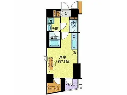 フェルクルール秋葉原(ワンルーム/2階)の間取り写真