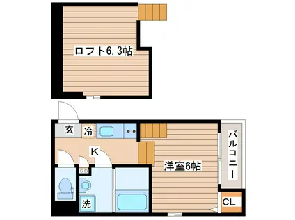 ラ・ムー長町(ワンルーム/1階)の間取り写真