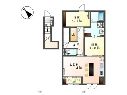 アートメゾン(2LDK/2階)の間取り写真