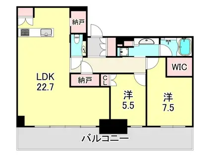 ベイシティタワーズ神戸イースト(2LDK/17階)の間取り写真