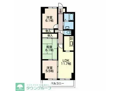 レジデンス鈴木(3LDK/7階)の間取り写真