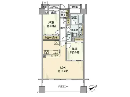 ベイサイドステージ東京(2LDK/3階)の間取り写真