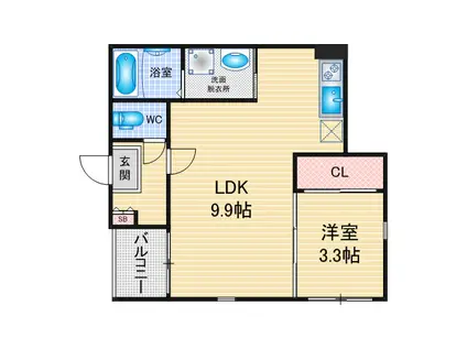 MUSUBI(1LDK/1階)の間取り写真