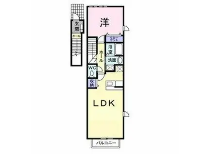 アプレンデールII(1LDK/2階)の間取り写真