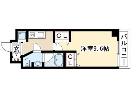 セノアタワー泉(1K/5階)の間取り写真